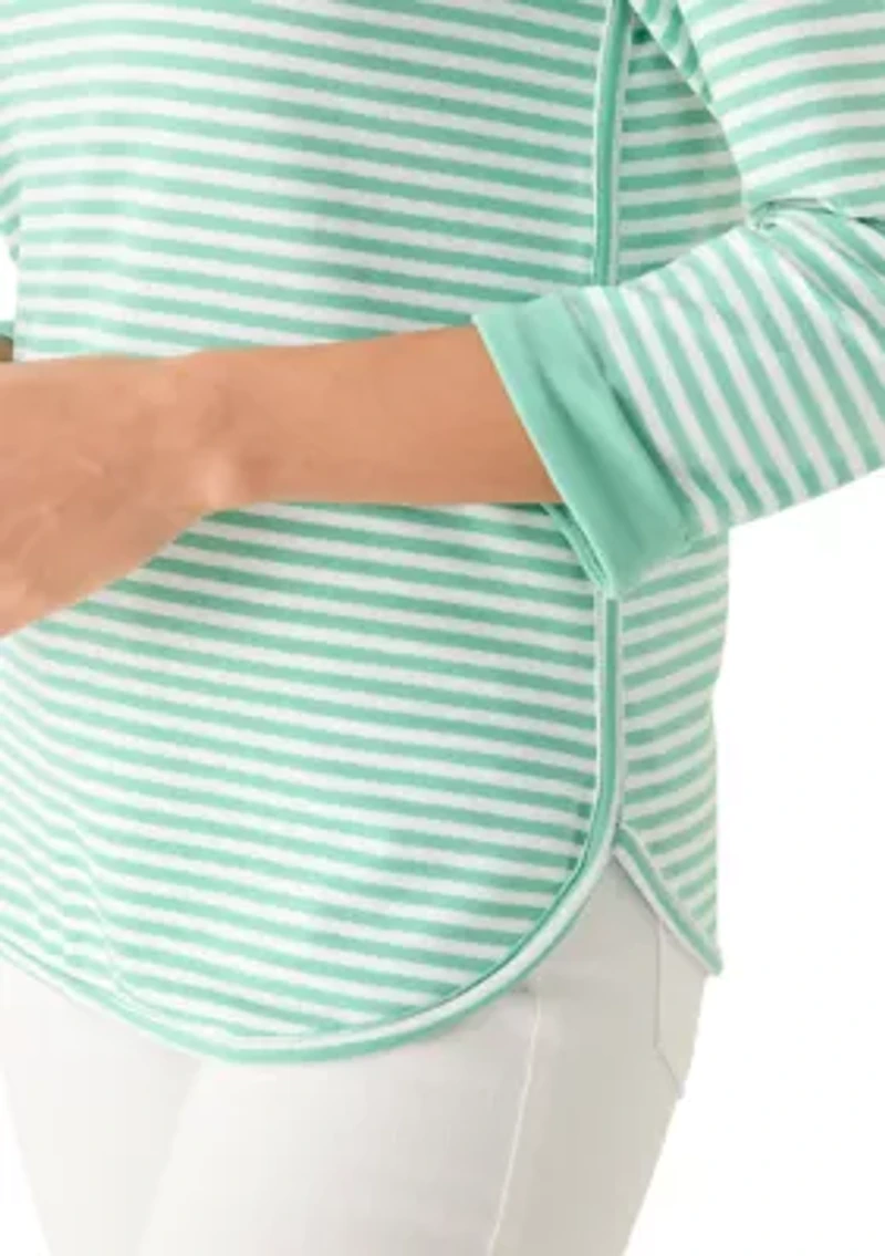 Women's Three-Quarter Sleeve Baby Terry Top