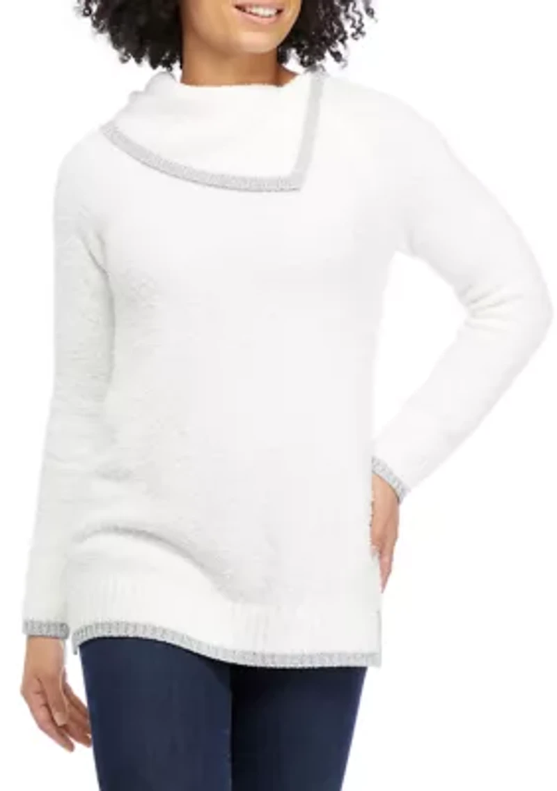 Petite  Drop Shoulder Sleeve LUREX® Sweater