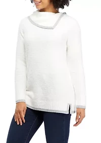 Petite  Drop Shoulder Sleeve LUREX® Sweater