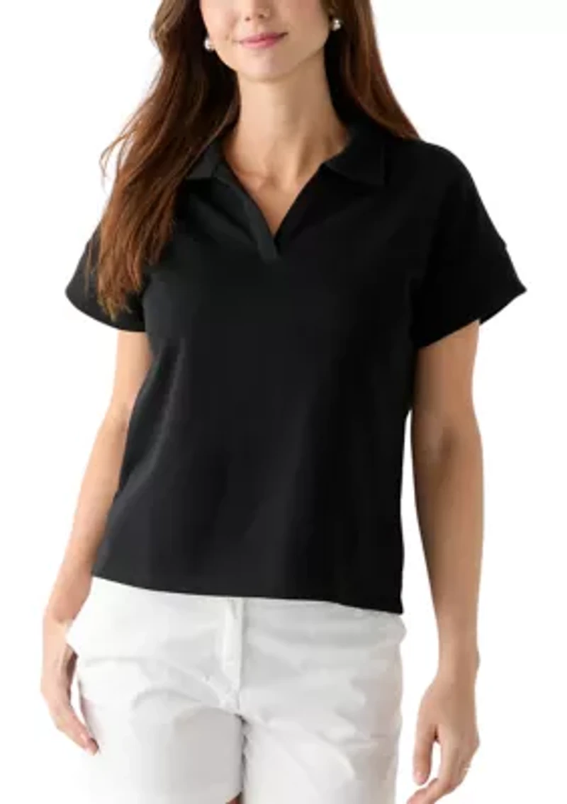 Women's Johnny Collar Solid Shirt