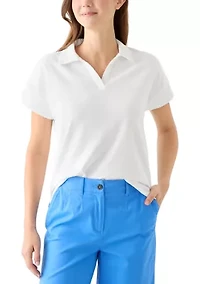 Women's Johnny Collar Solid Shirt