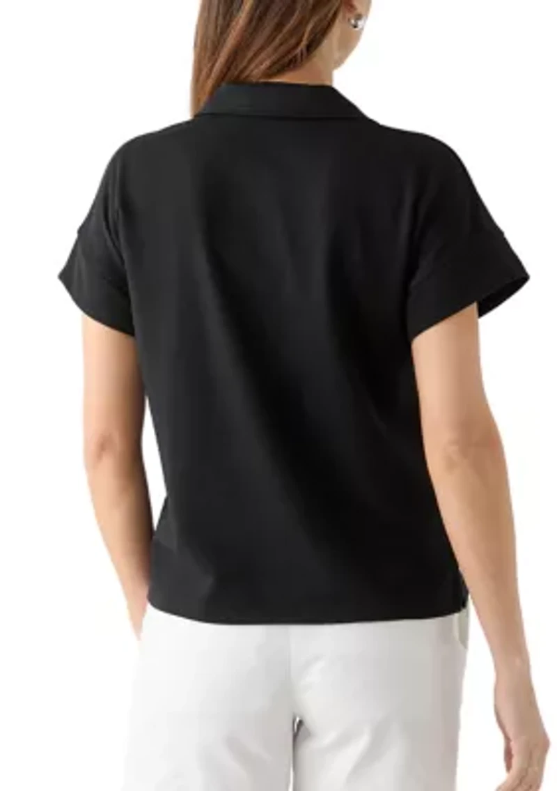 Women's Johnny Collar Solid Shirt