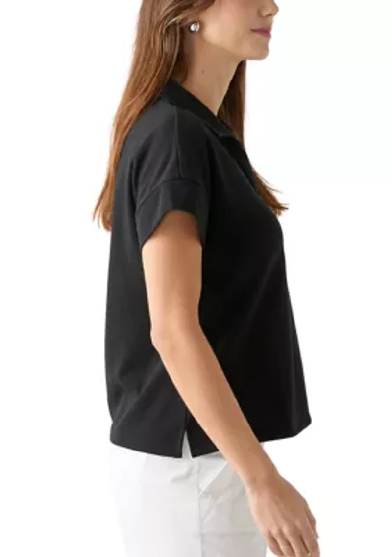 Women's Johnny Collar Solid Shirt
