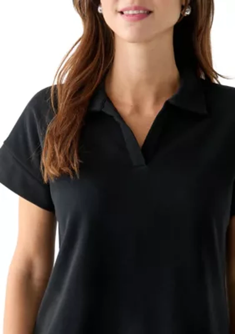 Women's Johnny Collar Solid Shirt