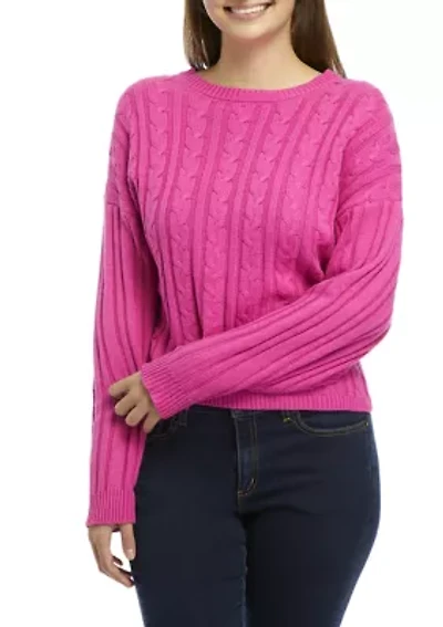 Women's Drop Shoulder  Cable Knit Sweater