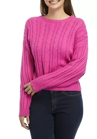 Women's Drop Shoulder  Cable Knit Sweater