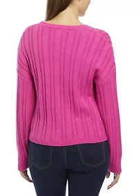 Women's Drop Shoulder  Cable Knit Sweater