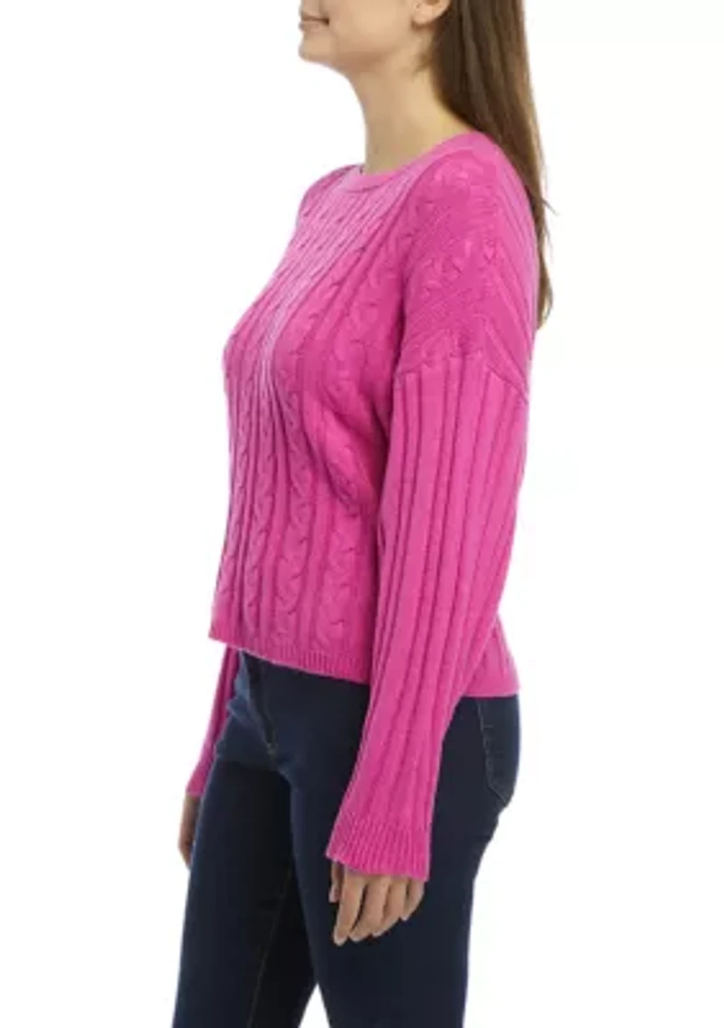 Women's Drop Shoulder  Cable Knit Sweater