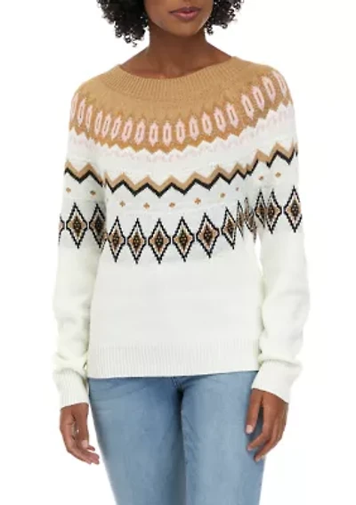 Women's Long Sleeve Fairisle Crew Neck Sweater