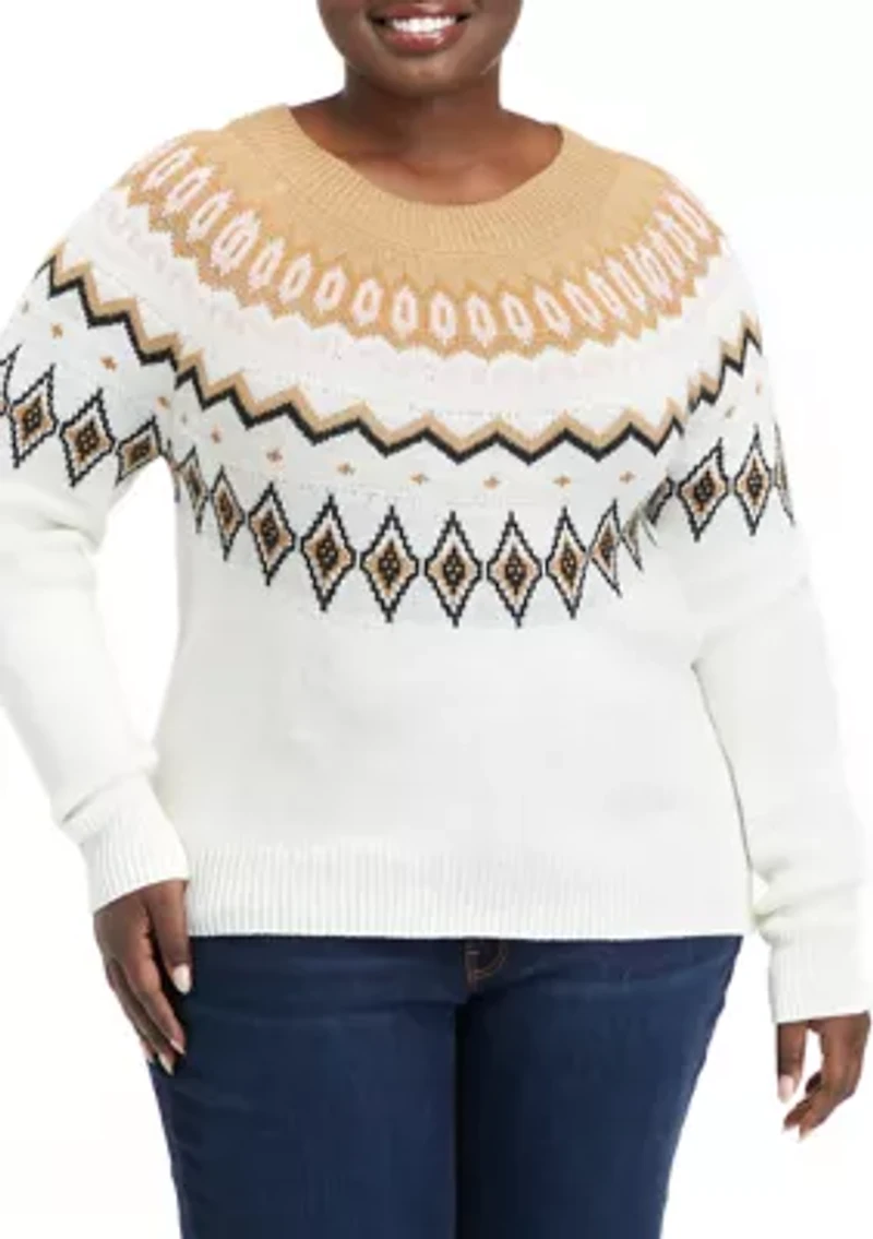 Plus Fairisle Pullover Sweater