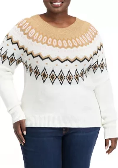 Plus Fairisle Pullover Sweater