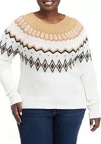 Plus Fairisle Pullover Sweater