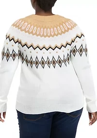 Plus Fairisle Pullover Sweater
