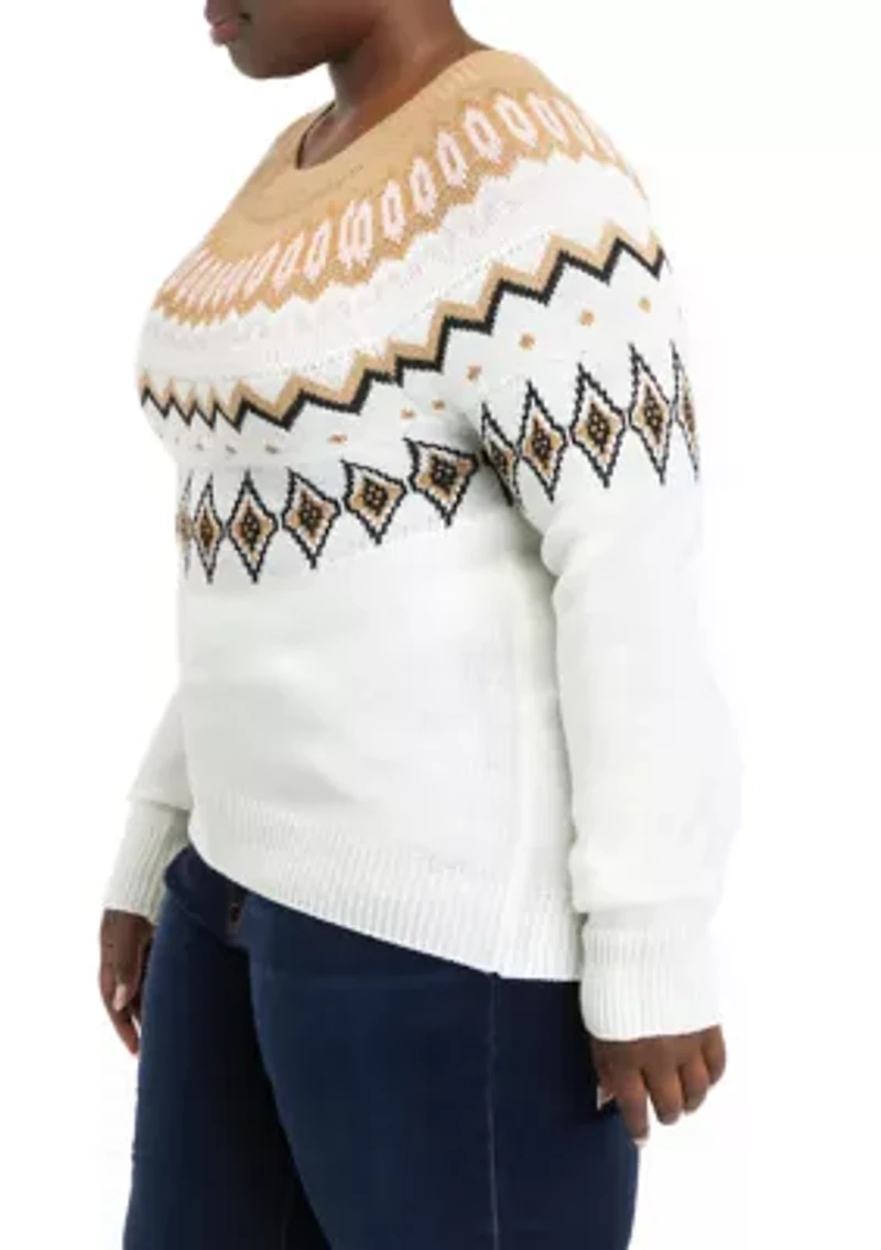 Plus Fairisle Pullover Sweater
