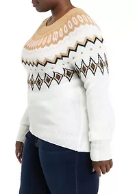 Plus Fairisle Pullover Sweater