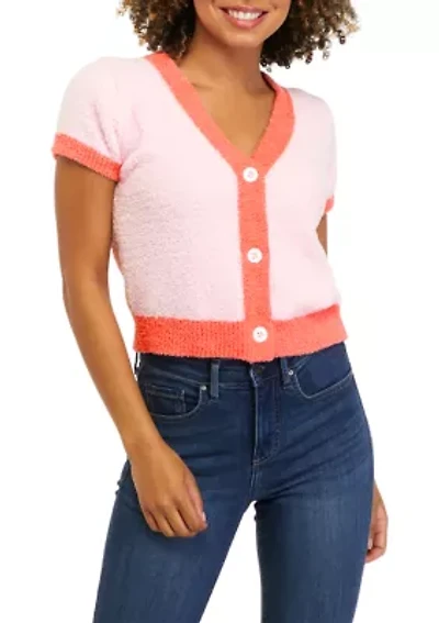 Juniors' Short Sleeve Cardigan