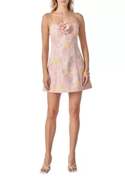 Rosette Jacquard Mini Dress