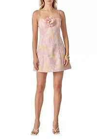 Rosette Jacquard Mini Dress