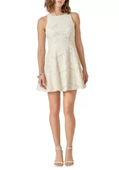 Floral Embroidered Mini Dress