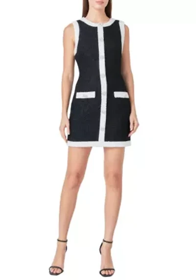 Tweed Sleeveless Mini Dress