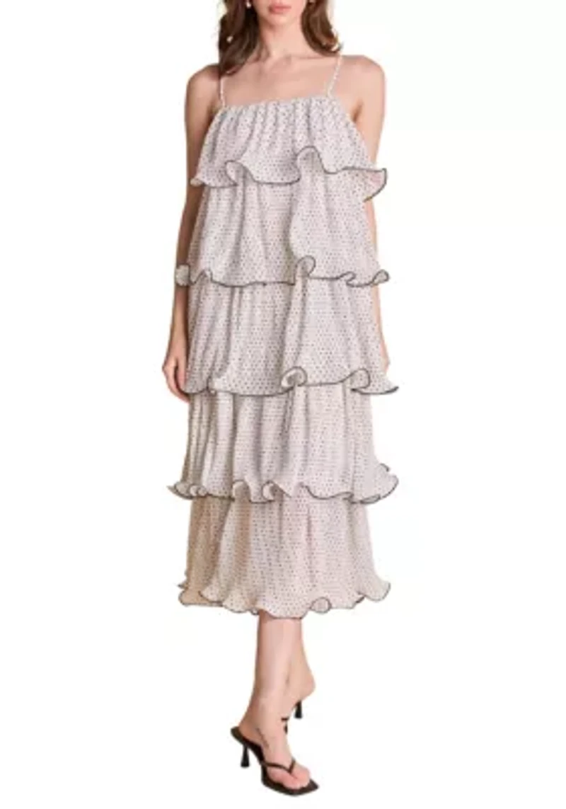 Wired Polka Dot Tiered Maxi Dress