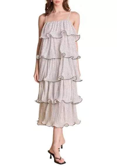 Wired Polka Dot Tiered Maxi Dress