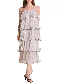 Wired Polka Dot Tiered Maxi Dress