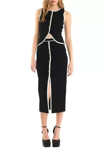 Knit Contrast Maxi Skirt