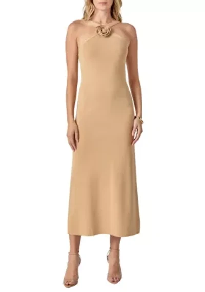 Rosette Knit Midi Dress