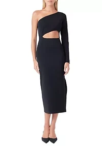 Knit One Shoulder Midi Dress