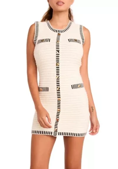 Border Sweater Mini Dress