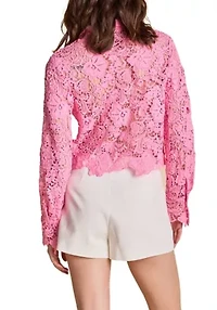 Textured Sheer Long sleeve Top