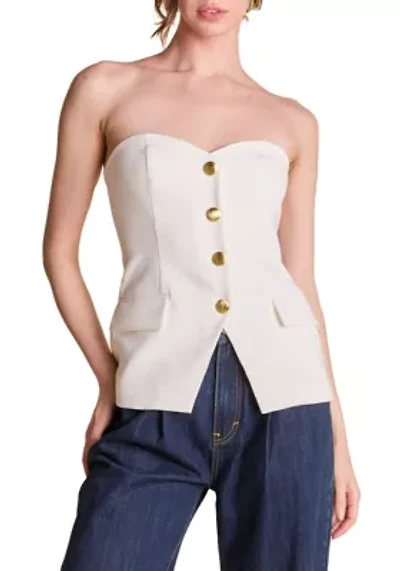Strapless Buttoned Top