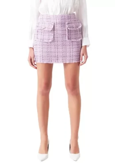Tonal Boucle Tweed Skirt