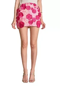 Floral Embroidered Mini Skirt
