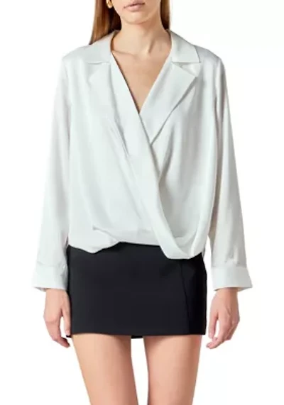 Wrapped Satin Blouse
