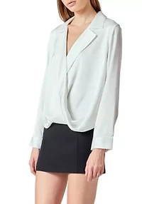 Wrapped Satin Blouse