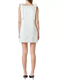 Velvet Satin Bow Mini Dress