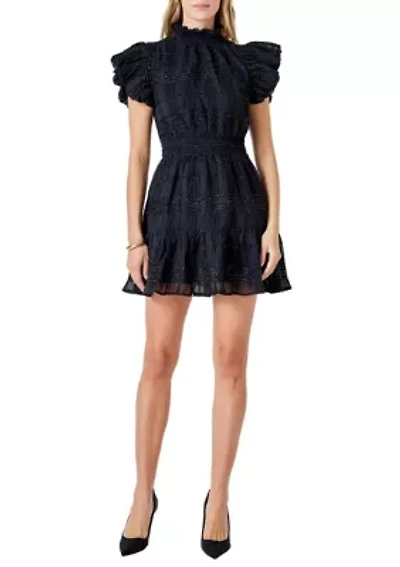 Chiffon Belted Mini Dress