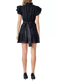 Chiffon Belted Mini Dress