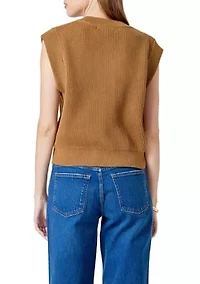 Sleeveless Knit Buttoned Vest Top
