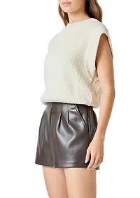 Sleeveless Round neck Vest Knit Top