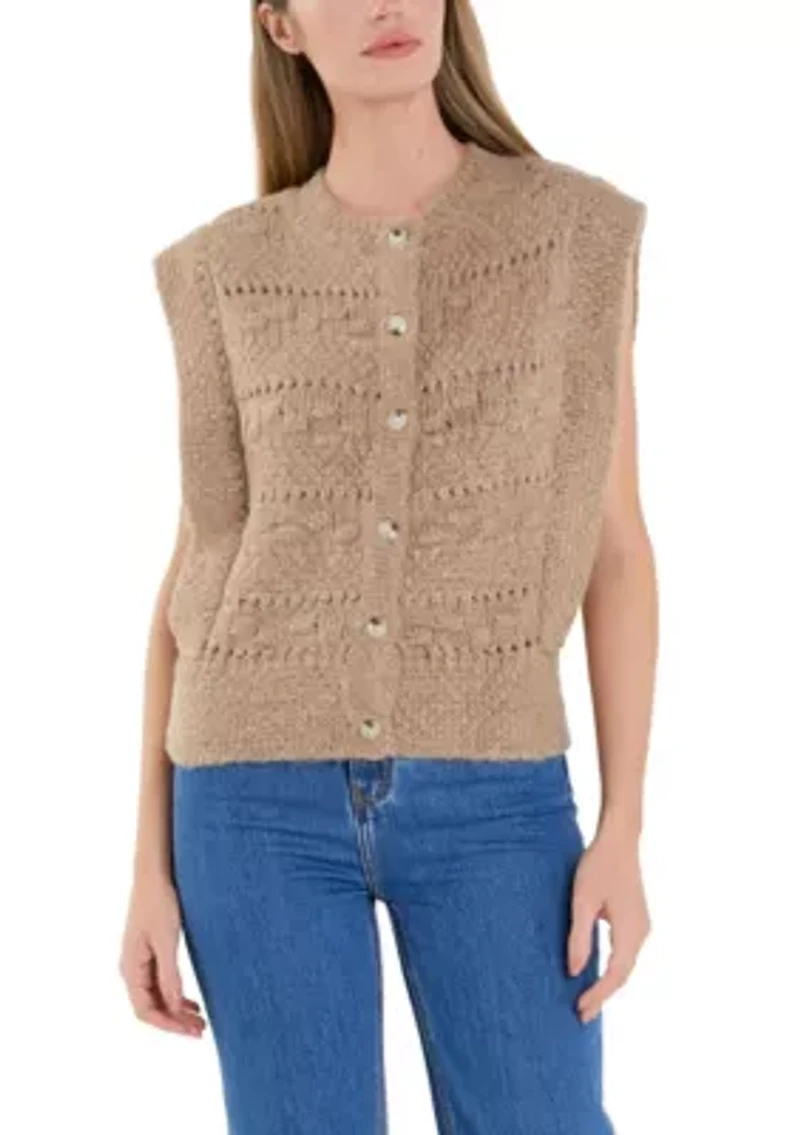 Chunky Textured Knit Vest