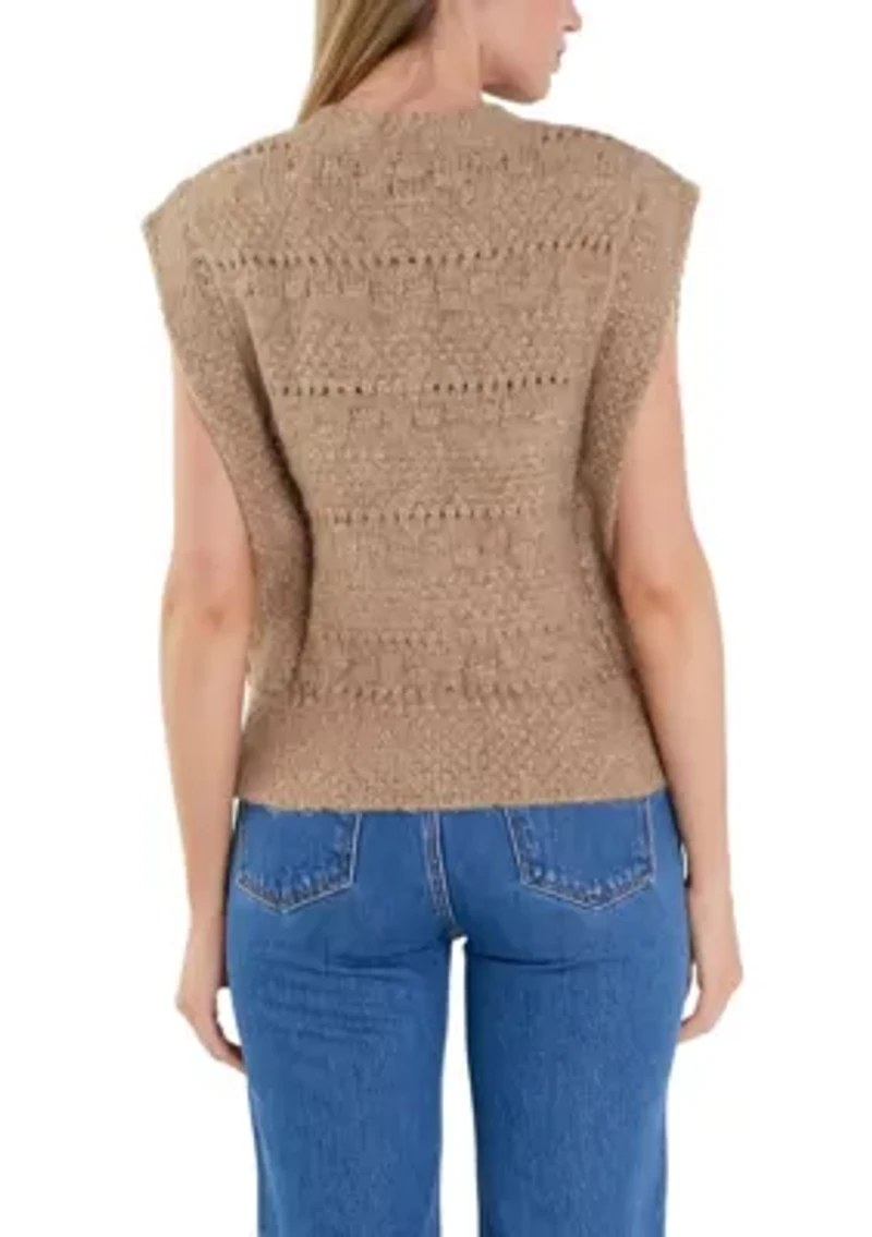Chunky Textured Knit Vest