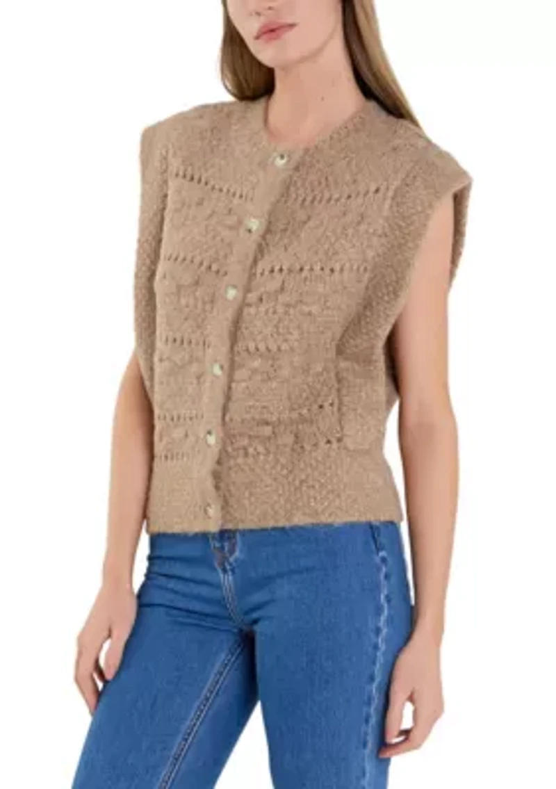 Chunky Textured Knit Vest