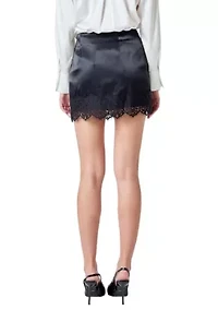 Lace Trim Mini Skirt