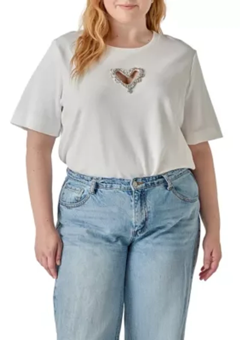 Basic T-Shirt with Heart Cutout