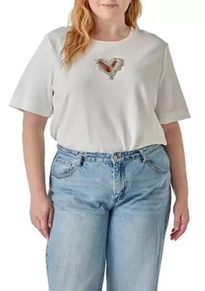 Basic T-Shirt with Heart Cutout