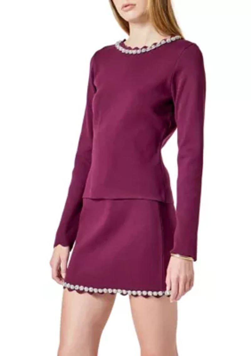 Long sleeve jewel top