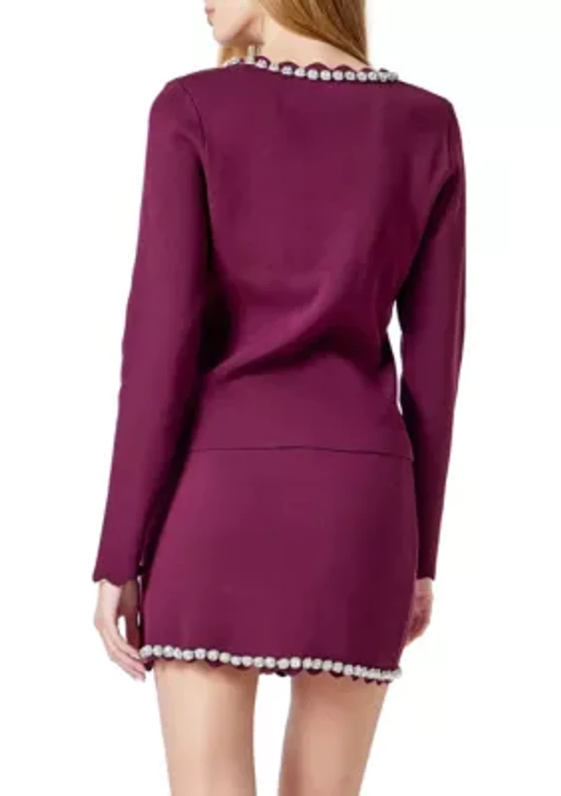 Long sleeve jewel top